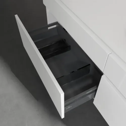 Villeroy & Boch Legato Тумба под раковину, 4 выдвижных ящика, 1600 x 550 x 500 mm, Glossy White / Glossy White B76600DH