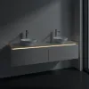 Villeroy & Boch Legato Тумба под раковину, с подсветкой, 2 выдвижных ящика, 1600 x 380 x 500 mm, Soft Grey / Soft Grey B599L0VK