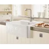 Villeroy & Boch Полувстраиваемая мойка с одиночной раковиной Сливы для одиночных раковин, включая Комплект слива с ручным управлением, Крепежный комплект, выкл Керамика, 595 x 630 mm, Альпийский белый CeramicPlus 632061R1