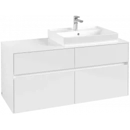 Villeroy & Boch Collaro Тумба под раковину, 4 выдвижных ящика, 1200 x 548 x 500 mm, Glossy White / Glossy White C08300DH