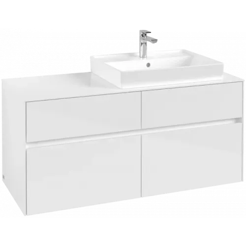 Villeroy & Boch Collaro Тумба под раковину, 4 выдвижных ящика, 1200 x 548 x 500 mm, Glossy White / Glossy White C08300DH
