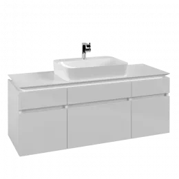 Villeroy & Boch Legato Тумба под раковину, 5 выдвижных ящиков, 1400 x 550 x 500 mm, Glossy White / Glossy White B76000DH