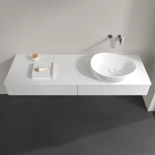 Villeroy & Boch Antao Тумба под раковину, 2 выдвижных ящика, 1600 x 190 x 500 mm, лицевая поверхность без текстурированной отделки, Glossy White Lacquer / Glossy White Lacquer K16010GF