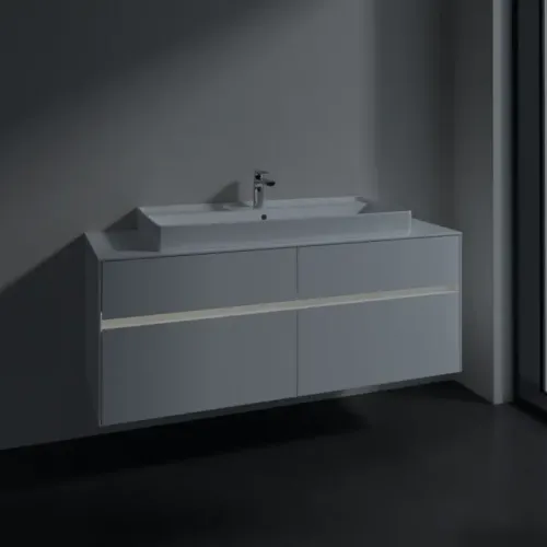 Villeroy & Boch Collaro Тумба под раковину, с подсветкой, 4 выдвижных ящика, 1400 x 548 x 500 mm, Glossy White / Glossy White C092B0DH