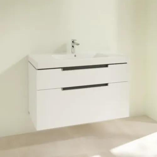 Villeroy & Boch Subway 2.0 Тумба под раковину, 2 выдвижных ящика, 987 x 590 x 449 mm, Glossy White A91510DH
