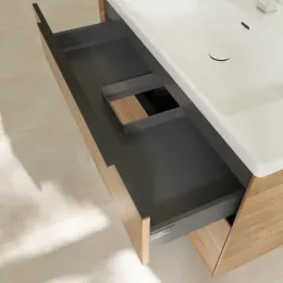 Villeroy & Boch Subway 3.0 Тумба под раковину, с подсветкой, 2 выдвижных ящика, 973 x 576 x 478 mm, Oak Kansas C570L1RH