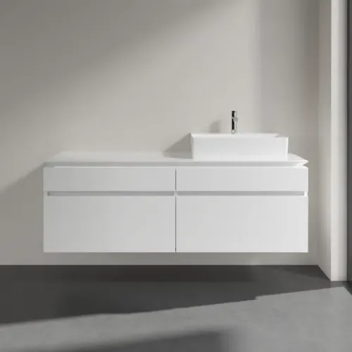 Villeroy & Boch Legato Тумба под раковину, 4 выдвижных ящика, 1600 x 550 x 500 mm, Glossy White / Glossy White B67500DH