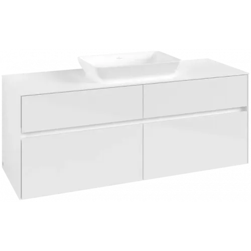 Villeroy & Boch Collaro Тумба под раковину, 4 выдвижных ящика, 1400 x 548 x 500 mm, Glossy White / Glossy White C11600DH