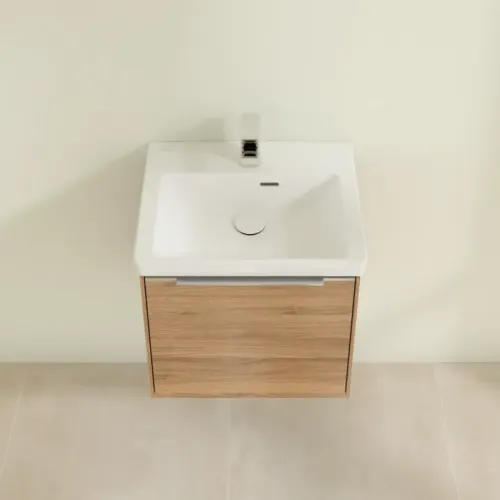 Villeroy & Boch Subway 3.0 Тумба под раковину, с подсветкой, 1 выдвижной ящик, 473 x 429 x 408 mm, Oak Kansas C580L0RH