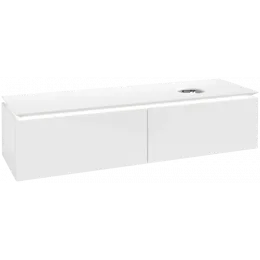 Villeroy & Boch Legato Тумба под раковину, с подсветкой, 2 выдвижных ящика, 1600 x 380 x 500 mm, Glossy White / Glossy White B597L0DH