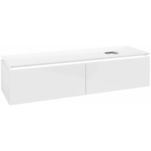 Villeroy & Boch Legato Тумба под раковину, с подсветкой, 2 выдвижных ящика, 1600 x 380 x 500 mm, Glossy White / Glossy White B597L0DH