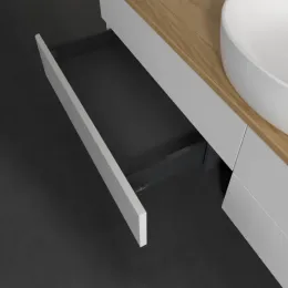 Villeroy & Boch Antao Тумба под раковину, 4 выдвижных ящика, 1600 x 360 x 500 mm, лицевая поверхность без текстурированной отделки, Glossy White Lacquer / Honey Oak K25051GF