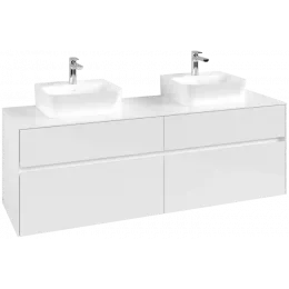 Villeroy & Boch Collaro Тумба под раковину, 4 выдвижных ящика, 1600 x 548 x 500 mm, Glossy White / Glossy White C10700DH