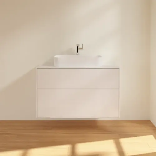 Villeroy & Boch Finion Тумба под раковину, с подсветкой, 2 выдвижных ящика, 1000 x 603 x 501 mm, Glossy White Lacquer G35100GF