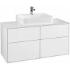 Villeroy & Boch Finion Тумба под раковину, с подсветкой, 4 выдвижных ящика, 1200 x 603 x 501 mm, Glossy White Lacquer G13100GF