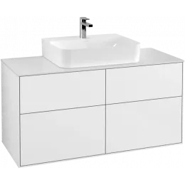 Villeroy & Boch Finion Тумба под раковину, с подсветкой, 4 выдвижных ящика, 1200 x 603 x 501 mm, Glossy White Lacquer G13100GF
