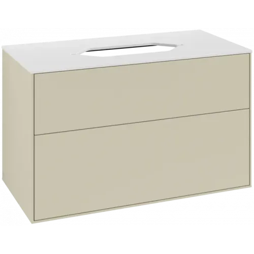 Villeroy & Boch Finion Тумба под раковину, 2 выдвижных ящика, 1000 x 603 x 501 mm, Silk Grey Matt Lacquer F64100HJ