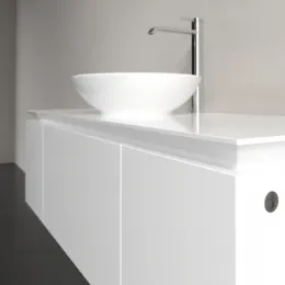 Villeroy & Boch Legato Тумба под раковину, с подсветкой, 3 выдвижных ящика, 1200 x 380 x 500 mm, Glossy White / Glossy White B577L0DH