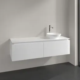 Villeroy & Boch Legato Тумба под раковину, 2 выдвижных ящика, 1400 x 380 x 500 mm, Glossy White / Glossy White B58900DH