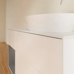 Villeroy & Boch Finion Тумба под раковину, с подсветкой, 3 выдвижных ящика, 1200 x 603 x 501 mm, White Matt Lacquer / Anthracite Matt Lacquer F921GKMT