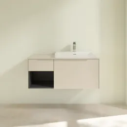 Villeroy & Boch Subway 3.0 Тумба под раковину, с подсветкой, 2 выдвижных ящика, 1001 x 423 x 516 mm, Cashmere Grey / Cashmere Grey C571L2VN