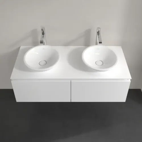 Villeroy & Boch Legato Тумба под раковину, 2 выдвижных ящика, 1200 x 380 x 500 mm, Glossy White / Glossy White B58300DH