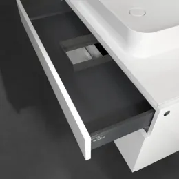 Villeroy & Boch Legato Тумба под раковину, с подсветкой, 2 выдвижных ящика, 1000 x 550 x 500 mm, Glossy White / Glossy White B756L0DH