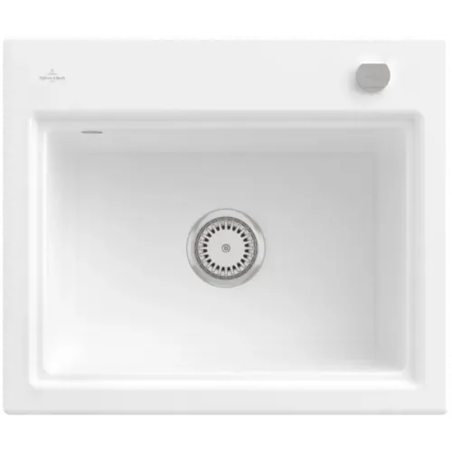 Villeroy & Boch Subway Style 60 S Мойка, включая Комплект слива с эксцентриком, сливная решетка , выкл Керамика, 600 x 510 mm, Альпийский белый CeramicPlus 336602R1