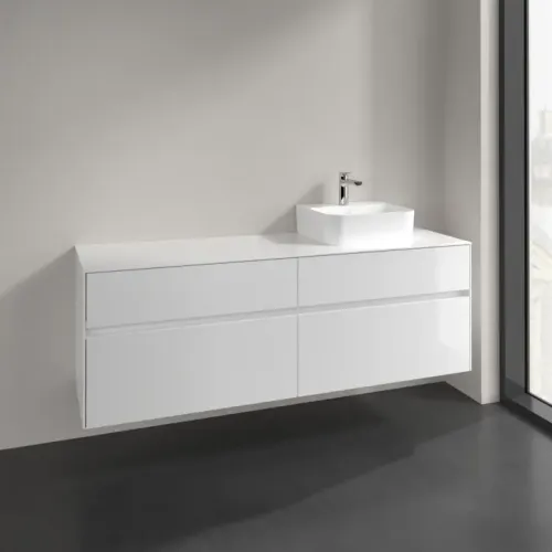 Villeroy & Boch Collaro Тумба под раковину, 4 выдвижных ящика, 1600 x 548 x 500 mm, Glossy White / Glossy White C10600DH