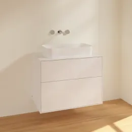 Villeroy & Boch Finion Тумба под раковину, 2 выдвижных ящика, 800 x 603 x 501 mm, Glossy White Lacquer F63100GF