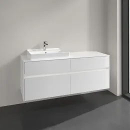 Villeroy & Boch Collaro Тумба под раковину, с подсветкой, 4 выдвижных ящика, 1400 x 548 x 500 mm, Glossy White / Glossy White C085B0DH