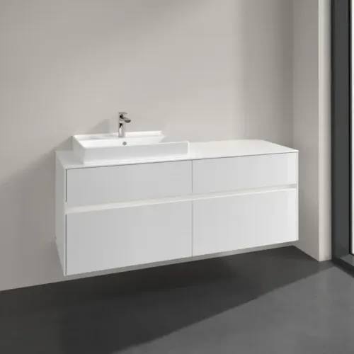 Villeroy & Boch Collaro Тумба под раковину, с подсветкой, 4 выдвижных ящика, 1400 x 548 x 500 mm, Glossy White / Glossy White C085B0DH