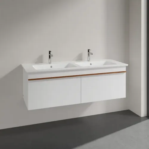 Villeroy & Boch Venticello Тумба под раковину, 2 выдвижных ящика, 1253 x 420 x 502 mm, Glossy White / Glossy White A93905DH
