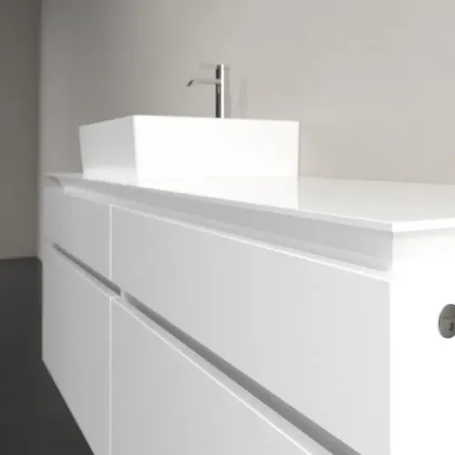 Villeroy & Boch Legato Тумба под раковину, с подсветкой, 4 выдвижных ящика, 1400 x 550 x 500 mm, Glossy White / Glossy White B614L0DH