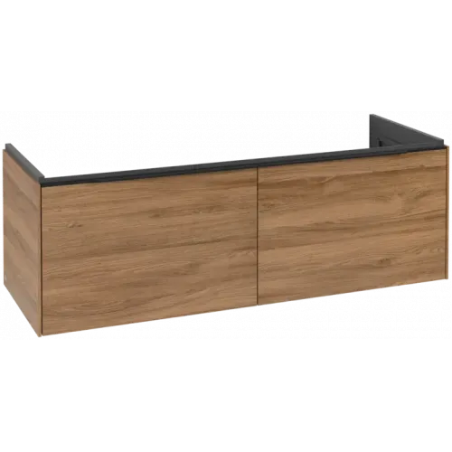 Villeroy & Boch Subway 3.0 Тумба под раковину, с подсветкой, 2 выдвижных ящика, 1272 x 429 x 478 mm, Oak Kansas C601L1RH