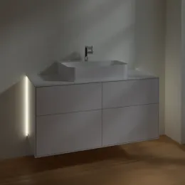 Villeroy & Boch Finion Тумба под раковину, с подсветкой, 4 выдвижных ящика, 1200 x 603 x 501 mm, Glossy White Lacquer G13100GF