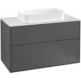 Villeroy & Boch Finion Тумба под раковину, с подсветкой, 2 выдвижных ящика, 1000 x 603 x 501 mm, Silk Grey Matt Lacquer G23100HJ