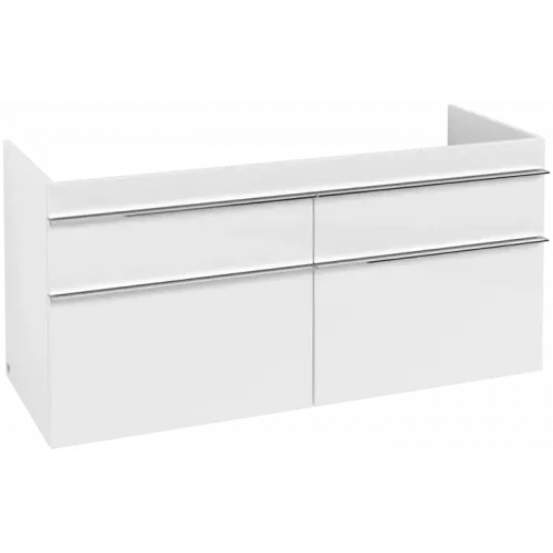 Villeroy & Boch Venticello Тумба под раковину, 4 выдвижных ящика, 1253 x 590 x 502 mm, Glossy White / Glossy White A93001DH