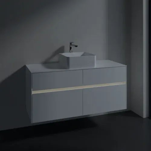 Villeroy & Boch Collaro Тумба под раковину, с подсветкой, 4 выдвижных ящика, 1200 x 548 x 500 mm, Glossy White / Glossy White C041B0DH