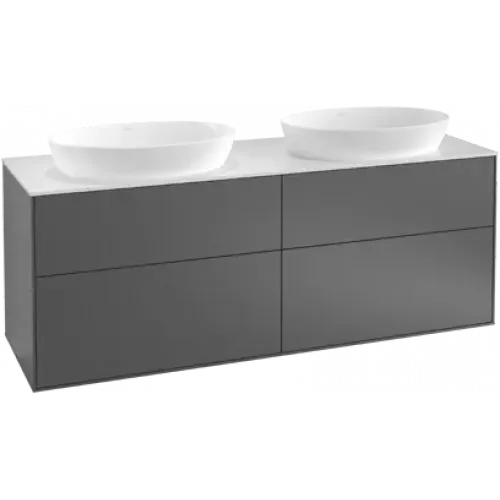 Villeroy & Boch Finion Тумба под раковину, с подсветкой, 4 выдвижных ящика, 1600 x 603 x 501 mm, Silk Grey Matt Lacquer GA8100HJ
