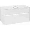 Villeroy & Boch Collaro Тумба под раковину, с подсветкой, 2 выдвижных ящика, 1000 x 548 x 500 mm, Glossy White / Glossy White C038B0DH