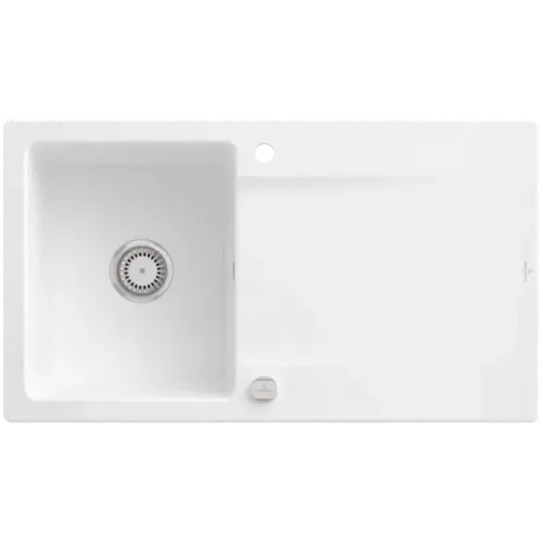 Villeroy & Boch Siluet 50 Мойка, включая Комплект слива с эксцентриком, выкл TitanCeram, 900 x 510 mm, Альпийский белый CeramicPlus 333502R1