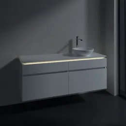 Villeroy & Boch Legato Тумба под раковину, с подсветкой, 4 выдвижных ящика, 1400 x 550 x 500 mm, Glossy White / Glossy White B590L0DH