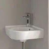 Villeroy & Boch O.novo Угловая раковина, 400 x 320 x 145 mm, Альпийский белый CeramicPlus, с переливом, нешлифованный 731032R1