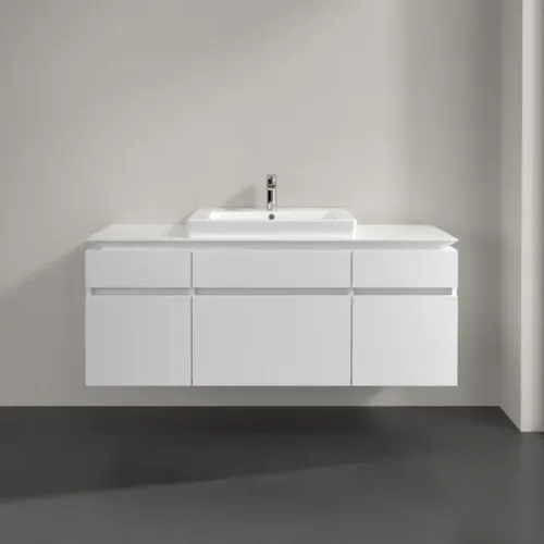 Villeroy & Boch Legato Тумба под раковину, 5 выдвижных ящиков, 1400 x 550 x 500 mm, Glossy White / Glossy White B68500DH
