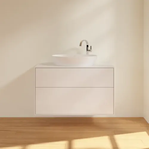 Villeroy & Boch Finion Тумба под раковину, с подсветкой, 2 выдвижных ящика, 1000 x 603 x 501 mm, Glossy White Lacquer G88100GF