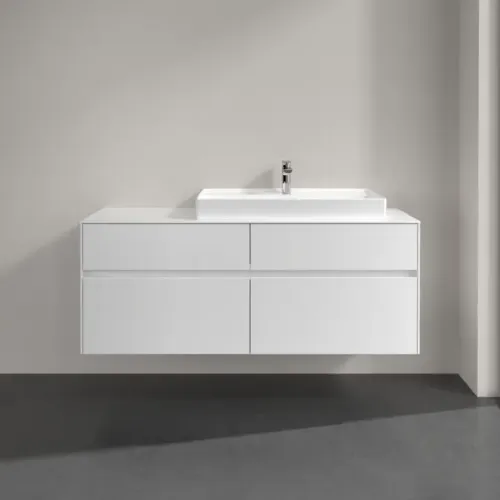 Villeroy & Boch Collaro Тумба под раковину, 4 выдвижных ящика, 1400 x 548 x 500 mm, Glossy White / Glossy White C09000DH