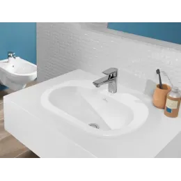 O.novo Встраиваемая раковина, 560 x 405 x 200 mm, Альпийский белый CeramicPlus, без перелива, нешлифованный 416157R1