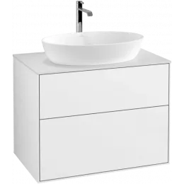 Villeroy & Boch Finion Тумба под раковину, с подсветкой, 2 выдвижных ящика, 800 x 603 x 501 mm, Glossy White Lacquer G75100GF