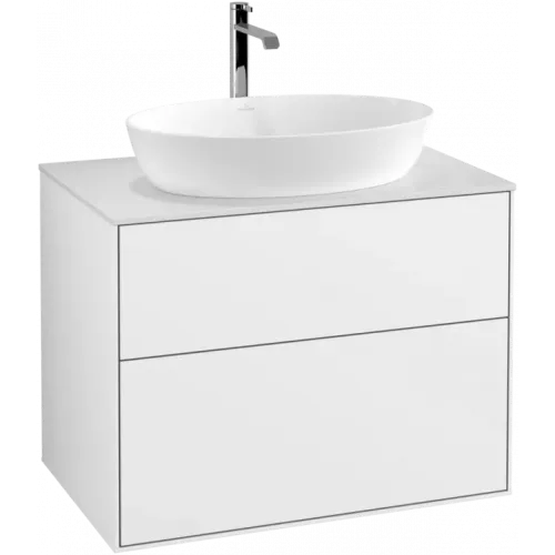 Villeroy & Boch Finion Тумба под раковину, с подсветкой, 2 выдвижных ящика, 800 x 603 x 501 mm, Glossy White Lacquer G75100GF